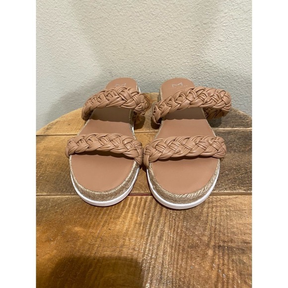 Marc Fisher LTD Jaimee Brown Leather Braided Espadrille Sandals Size 8.5 - Picture 6 of 8